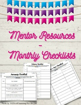 Preview of Teacher Mentor and Coaching Resources - Monthly Checklists