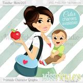 Teacher Mom 001, Teacher Avatar- Commercial Use Character Graphic