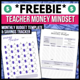 Teacher Money Mindset FREEBIE → Monthly Budget & Savings T