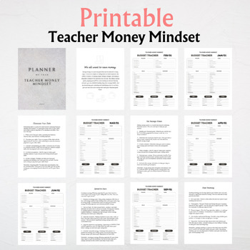 Preview of Teacher Money Mindset - Monthly Budget Tracker - 10 Best Ways to Save Money