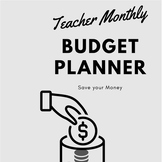 Teacher Monthly Badget Planner I White & Black