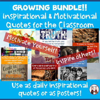 Preview of Teacher Morale Inspirational Quotes and Sayings Growing Bundle