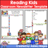 Teacher Newsletter Template with a Reading Kids Theme