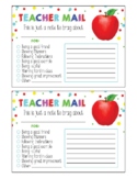 Teacher Note Home - Brag Card - Good Behavior - Reward Cha
