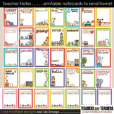 Teacher Notes - 30 printable notecards to send home