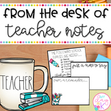 Teacher Notes for Home | Positive Notes