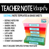 Teacher Notes and Forms -Back to School