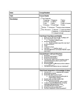 Preview of Teacher Notes for Small Group Close Reading