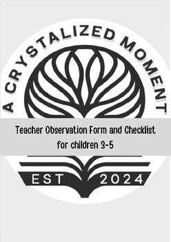 Preview of Developmental Observation Form and Checklist for 3-5 year olds