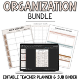 Teacher Organization Bundle | Editable, Printable Teacher 