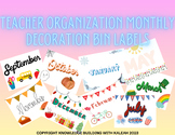 Teacher Organization Monthly Decoration Bin Labels