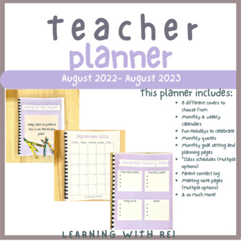 Preview of Teacher Organization Planner 2022-2023