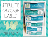 Sterilite Drawer Labels- Cactus- Editable!