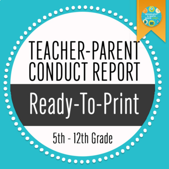Preview of Teacher Parent Conduct Daily Report Sheet.