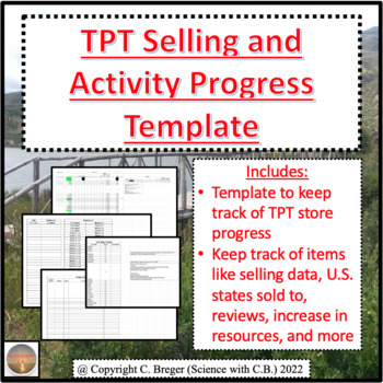Preview of Teacher Pay Teachers (TPT) Selling and Activity Progress Template