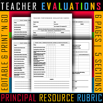 Preview of Teacher Evaluation Observation Assessment for Principals & Administrators SALE!