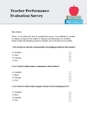 Teacher Performance Evaluation Survey