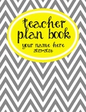 Teacher Plan Book in Yellow and Grey Theme; Fully customizable