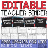 Teacher Planner 2023-2024 EDITABLE Teacher Binder Nautical