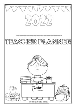 Preview of Teacher Planner 2022_Black and White