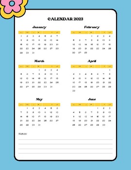 Preview of Teacher Planner 2023 Calendar