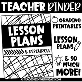 Editable Teacher Binder Planner Printable Templates Slides