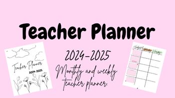 Preview of Teacher Planner | 2024-2025 | Elementary | Weekly/Monthly Planner