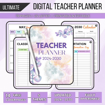 Preview of Teacher Planner 2024-2025, Lesson Planner Printable, Academic Planner Teachers