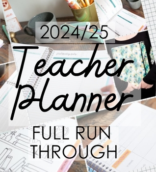 Preview of Teacher Planner Academic Year 2024-2025  Editable Teacher Planner Back to School