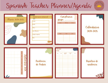 Preview of Teacher Planner/Agenda 2024-2025 (In Spanish-En Español)