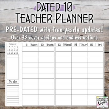 Preview of Teacher Planner / Organization Binder: Dated 10