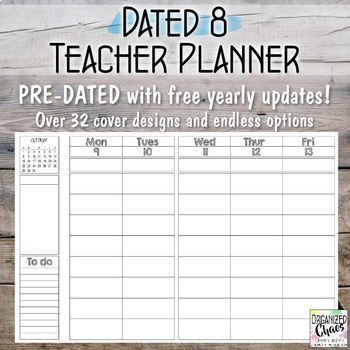 Preview of Teacher Planner / Organization Binder: Dated 8