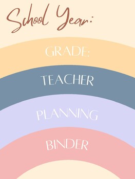 Preview of Teacher Planner Binder Cover Insert