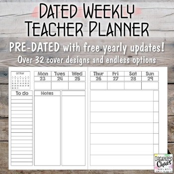 Preview of Teacher Planner / Organization Binder: Dated Weekly