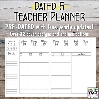 Preview of Teacher Planner / Organization Binder: Dated 5