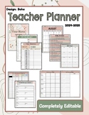 Teacher Planner Boho Style- 2023-2024 EDITABLE
