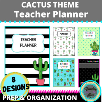 Preview of Teacher Planner Cactus Theme EDITABLE