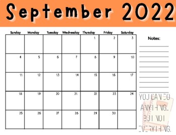 Teacher Planner Calendar: 2022 - 2023 Orange aesthetic by Grade School ...