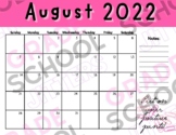 Teacher Planner Calendar 2022-2023: Pink Aesthetic