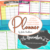 Teacher Planner for High School, A/B Block 4 Preps, Bright