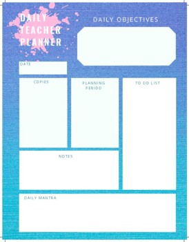Preview of Teacher Planner Daily Template