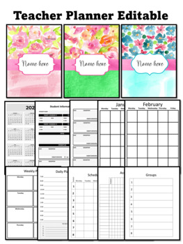 Preview of Teacher Planner (Editable)