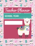 Teacher Planner - Editable PDF - 18 Pages - Llama Theme