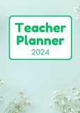 Teacher Planner For 2024 In Green Style