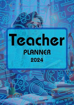 Preview of Teacher Planner For Year 2024 Blue Colors Style