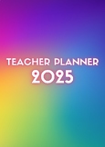 Teacher Planner For Year 2025 Rainbow Style