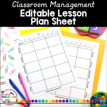 Preview of Editable Lesson Plan Sheet
