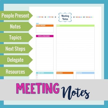 Preview of Teacher Planner - Meeting Notes