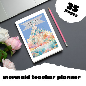 Preview of Printable Teacher Planner - Mermaid Theme