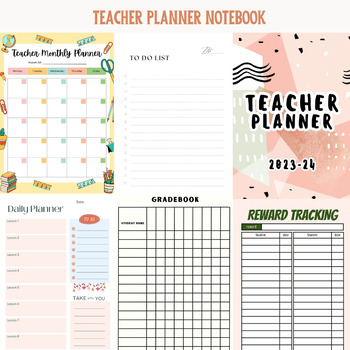Preview of Teacher Planner Notebook, Cover Pages 2024
